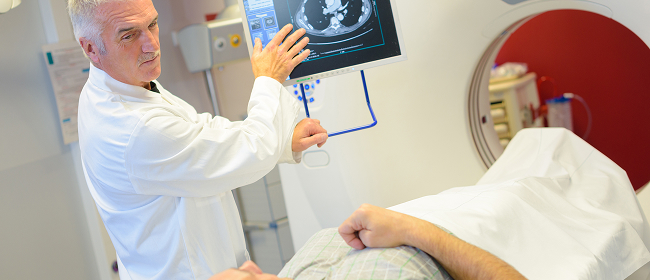 Patient going into MRI scanner